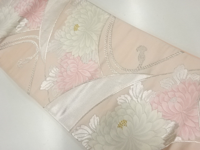 アンティーク　菊模様織出し袋帯（材料）